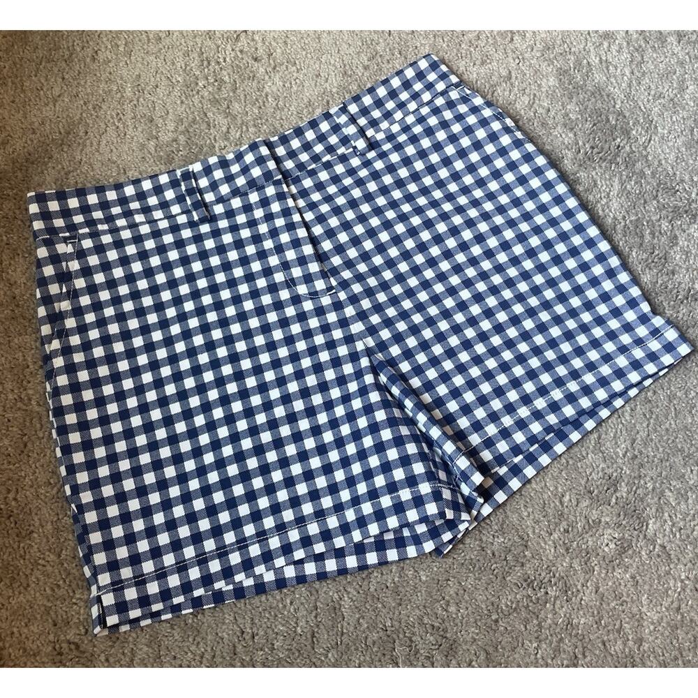 Southern Tide Inlet Gingham Performance Short Womens 2 Nautical Navy - Picture 2 of 13